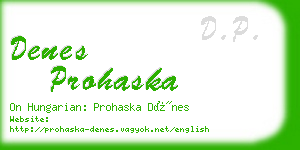 denes prohaska business card